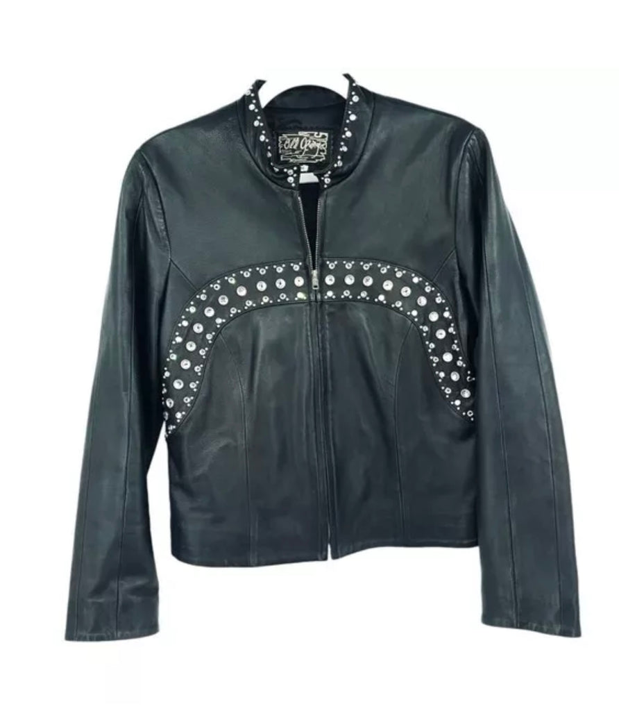 Italian Lamb Leather Swarovski Crystal Jacket Italian Lamb Leather Swarovski Crystal Jacket