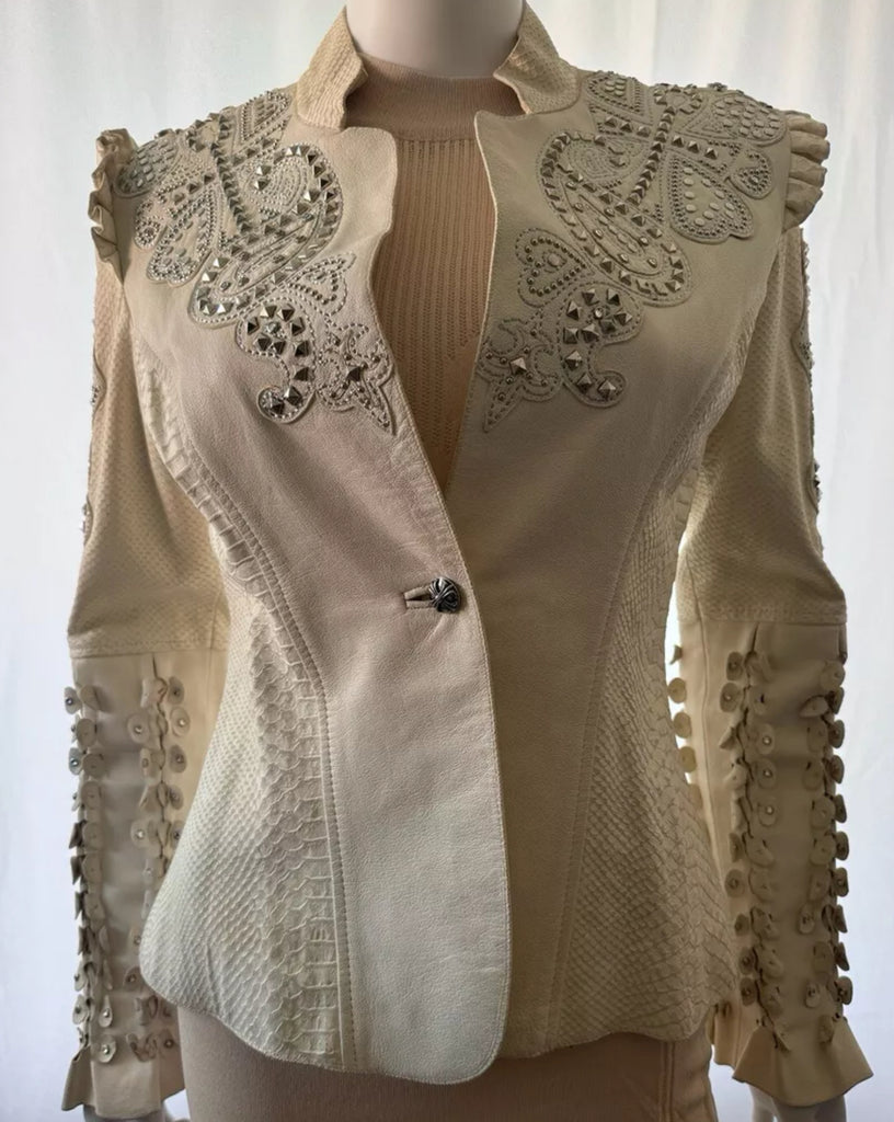 Kippys Cleopatra Cream Lamb Jacket Swarovski M