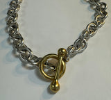Silver Chunky Chain Gold Closure