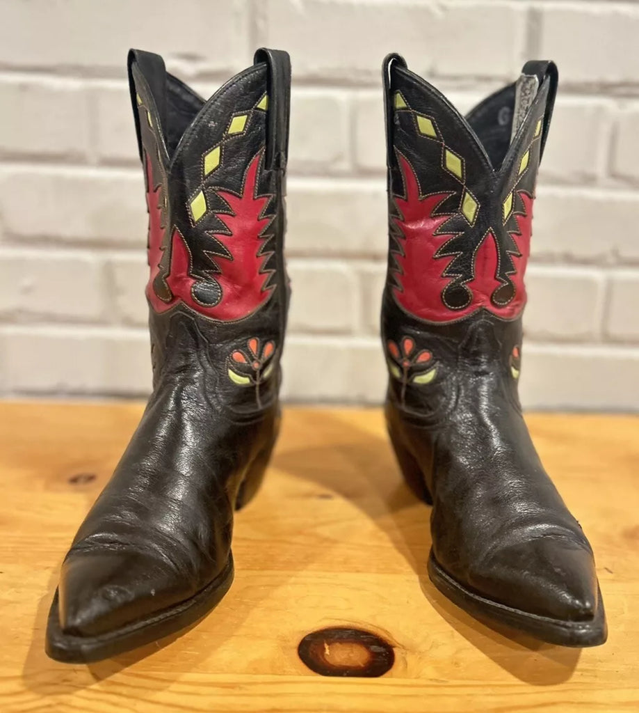 Vintage Inlay Cowboy Boots 6.5