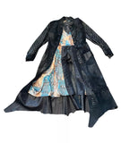 Custom Kippys 3/4 Length Acid Washed Leather Coat Crosses