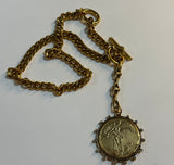 WWI Victory Angel with Crystals Necklace