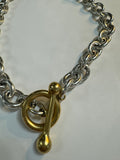 Silver Chunky Chain Gold Closure