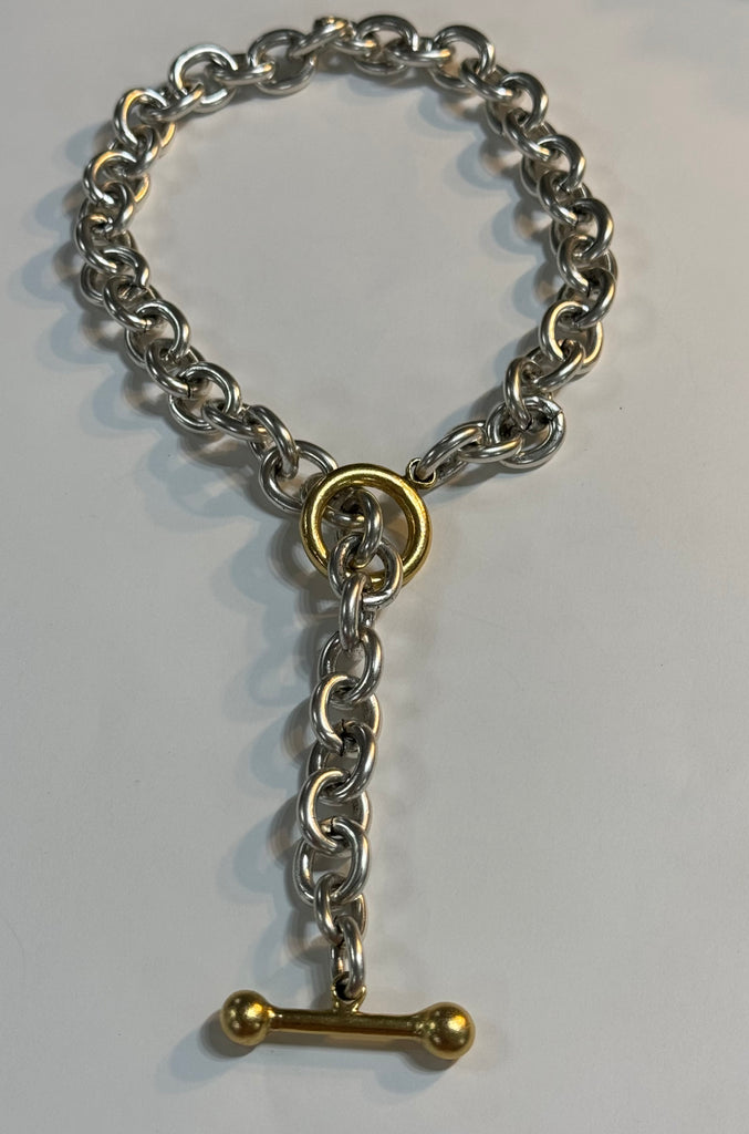 Silver Chunky Chain Gold Closure