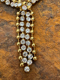 Clear Crystal Gold Beads Necklace Tassels