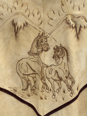 Pyrography Vintage Cape Horses