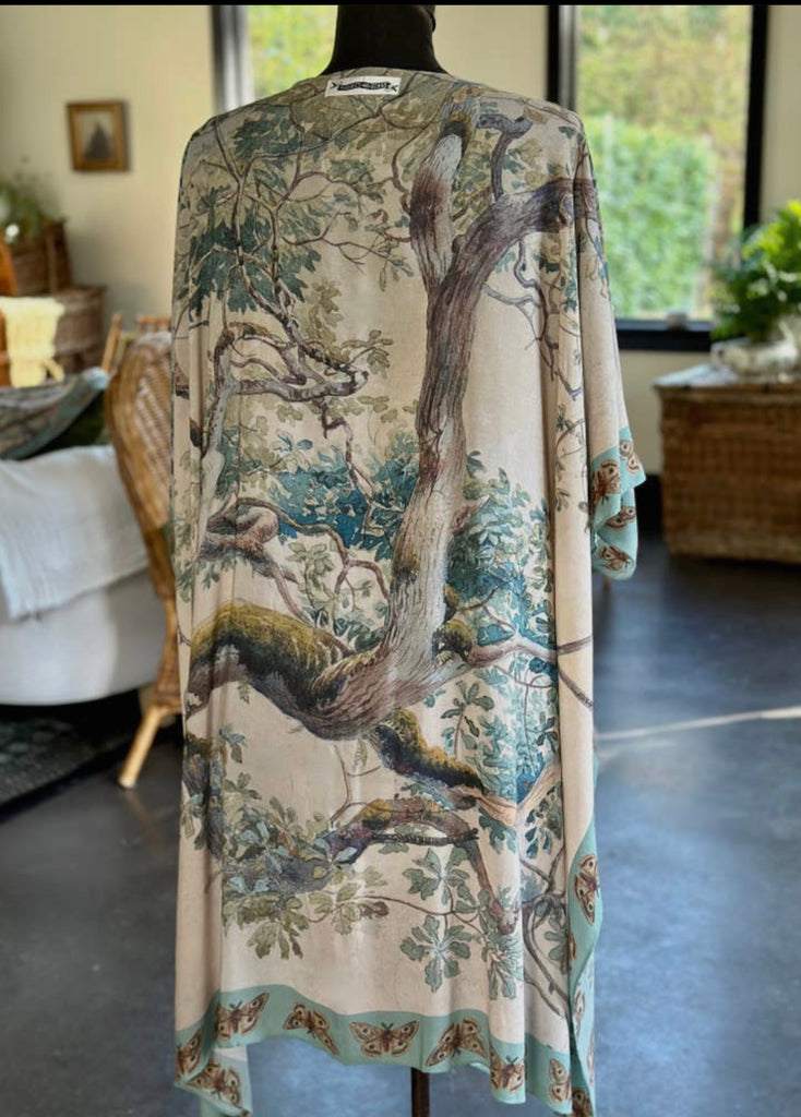 Earth and Sky Bohemian Tree Print Kimono