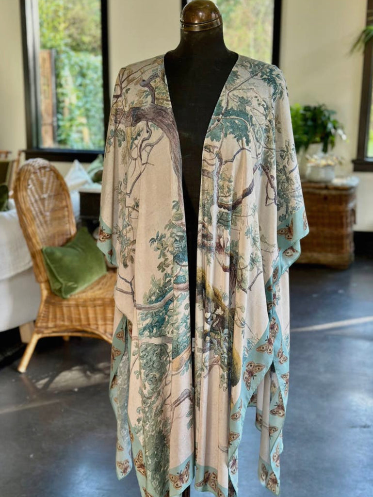 Earth and Sky Bohemian Tree Print Kimono