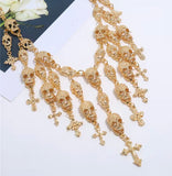 Skull and Cross Dangle Necklace