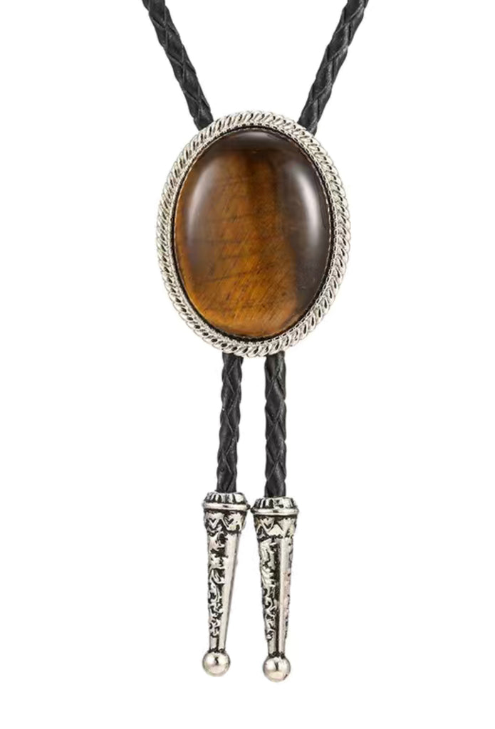 Large Oval Stone Bolo Tie