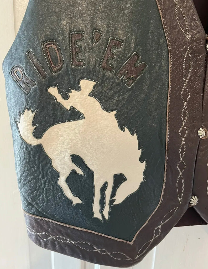 Ride ‘Em Cowboy Rocketbuster Vintage Leather Vest