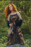 Wild Beauty Peacock Slip Dress