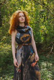 Wild Beauty Peacock Slip Dress