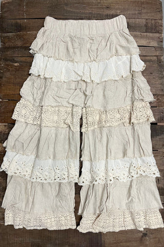Mauve Tiered Elastic Waist Maxi Skirt