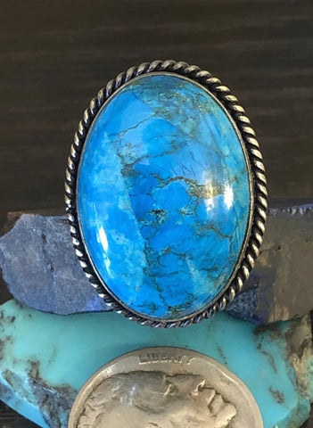 Kingman Turquoise Oval Ring 6