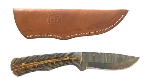Turquoise Coral Straight Blade Knife