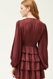 Satin Ruffle Mini Dress