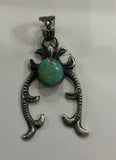 Navajo Detailed Kingman Turquoise Pendant
