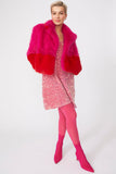 Hot Pink Faux Fur Two Tone Jacket