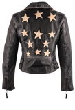 Christy Lamb Leather Moto Stars Jacket