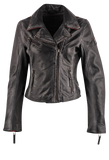 Christy Lamb Leather Moto Stars Jacket