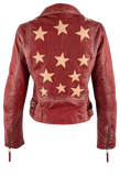 Christy Lamb Leather Moto Stars Jacket