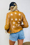 Christy Lamb Leather Moto Stars Jacket