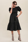 Smocked Puff Sleeve Poplin Dress 3 Colors