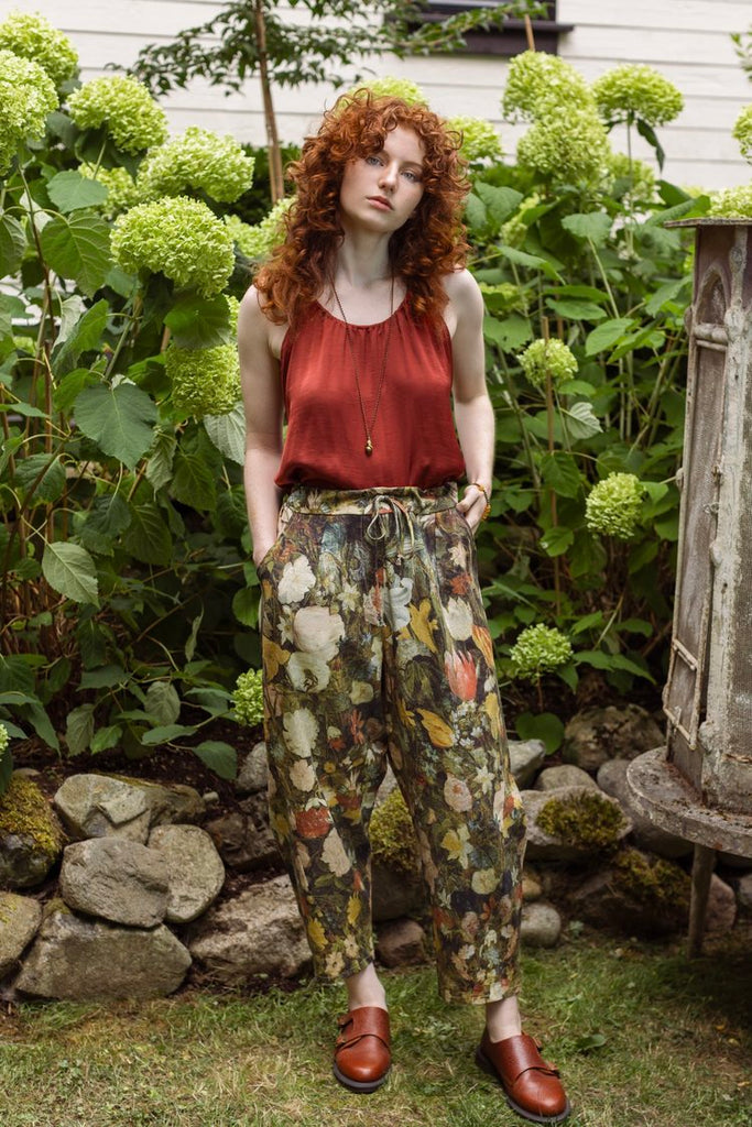 I Dream in Flowers Boho Linen Artist Pants