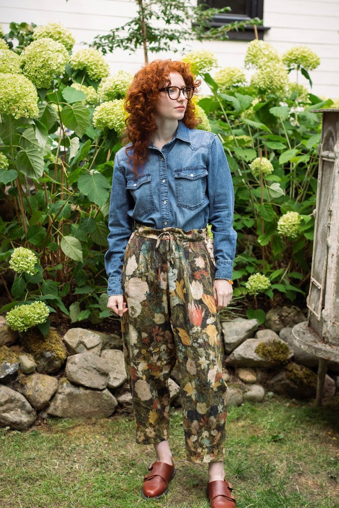 I Dream in Flowers Boho Linen Artist Pants