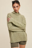 Light Weight Soft Touch Raw Edge Mock Neck Sweater