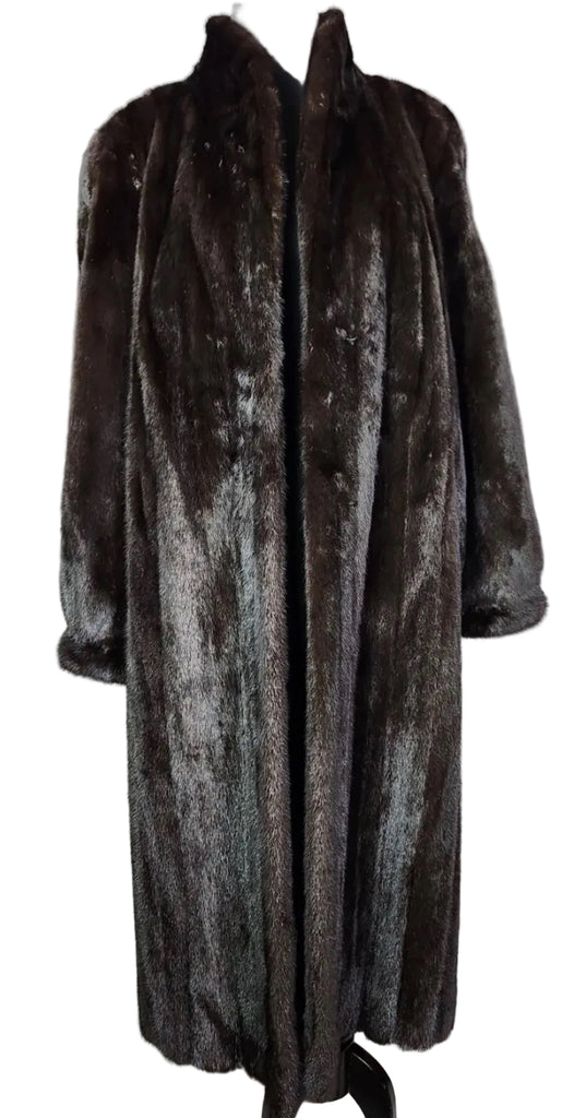 Maxi Female Black Mink Coat M Adolfo