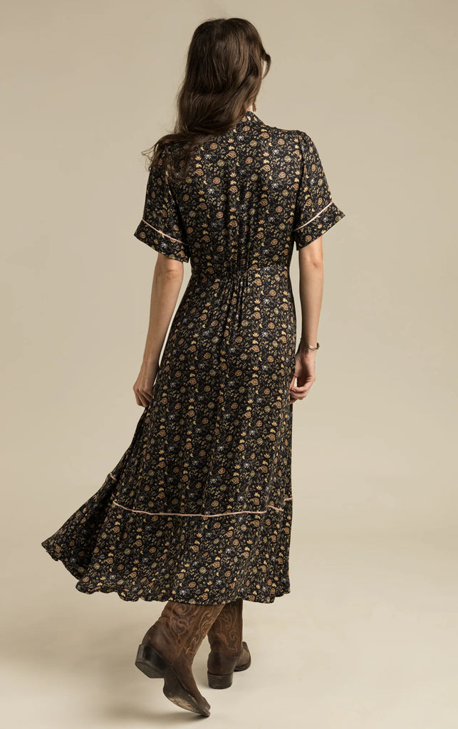 La Dahlia Dress Black Floral