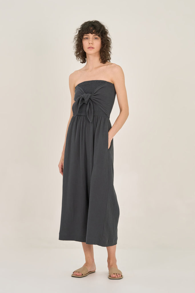 Tie Front Gauze Jumpsuit