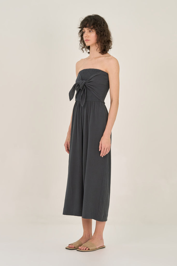 Tie Front Gauze Jumpsuit