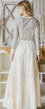 Washed Eyelet Mixed Maxi Skirt