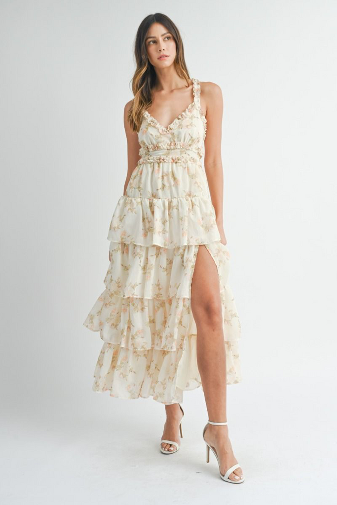 FLORAL TIERED MAXI DRESS