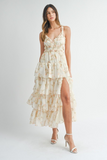 FLORAL TIERED MAXI DRESS