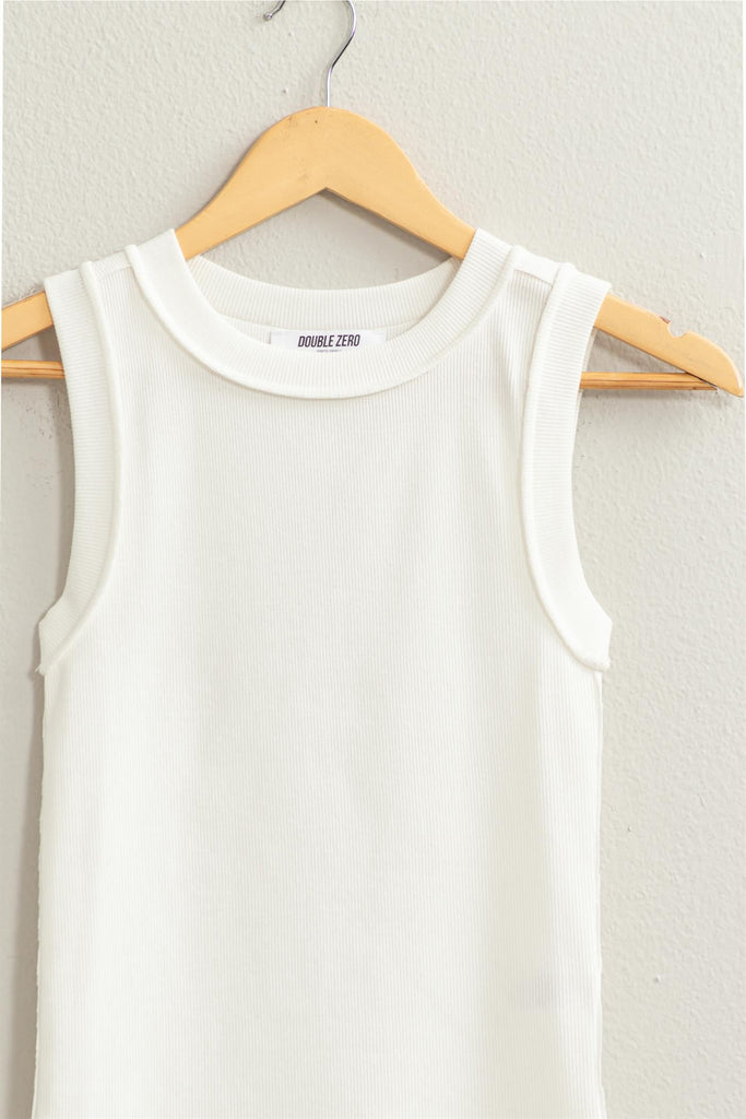 Sleeveless Casual Ribbed Top
