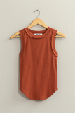 Sleeveless Casual Ribbed Top