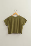 100% Cotton Crop Crew Neck Tee