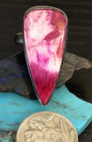 Vintage Native American Fuchsia Pink Turquoise Ring 7.5