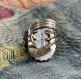 Pacific Crested Silver Oval Turquoise OOAK Ring