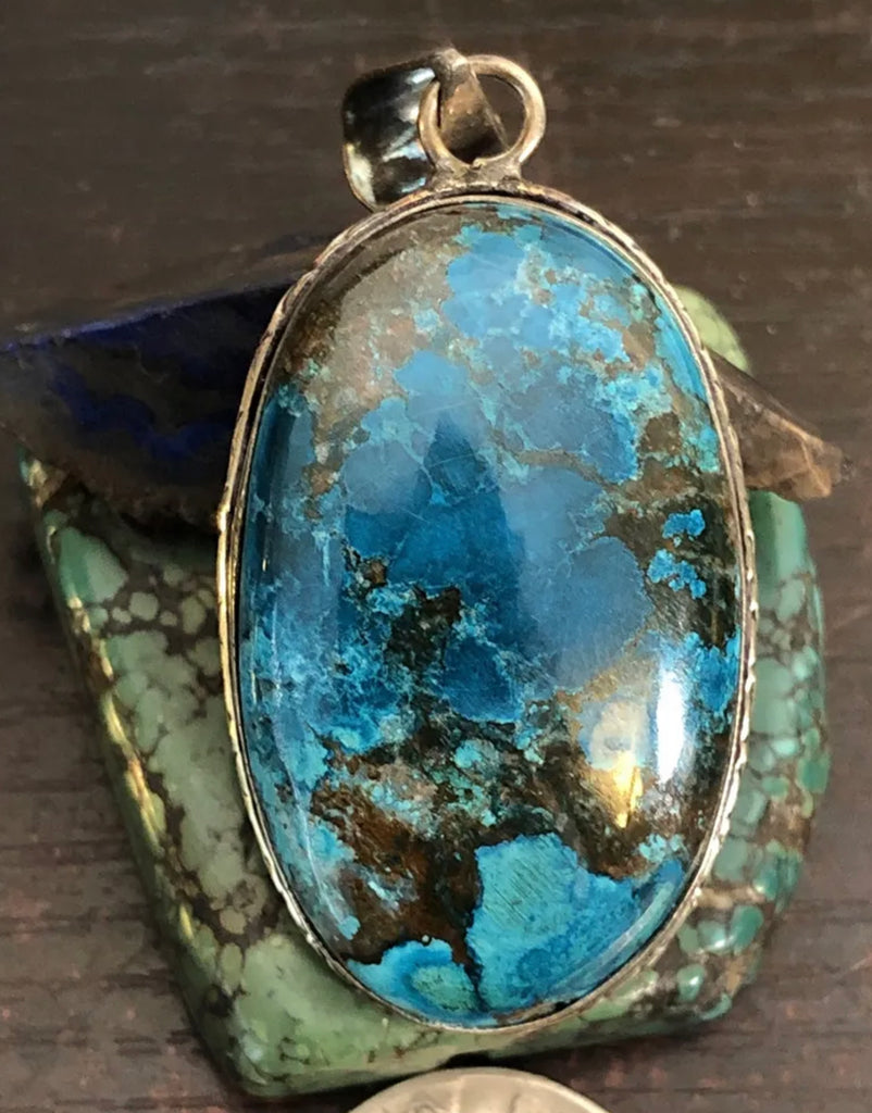 Bisbee Blue Green Turquoise Pendant