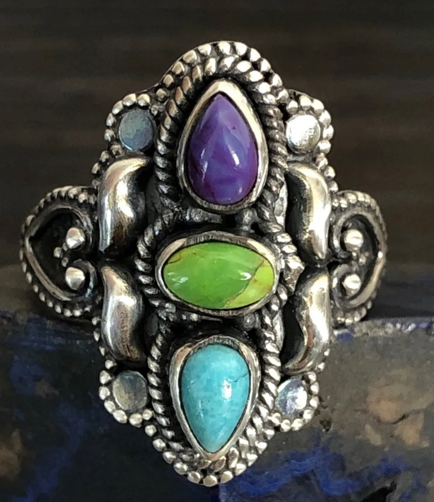 Native American Turquoise Charlotte Petite Ring 5 Native American Turquoise Charlotte Petite Ring 5