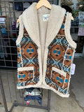Sherpa Vest Native American Pattern
