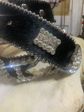 b.b. simon Swarovski Crystal Black Hair on Belt M