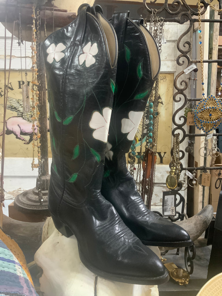 NEW VINTAGE Inlay Floral Mahan Boots 6.5 NEW VINTAGE Inlay Floral Mahan Boots 6.5