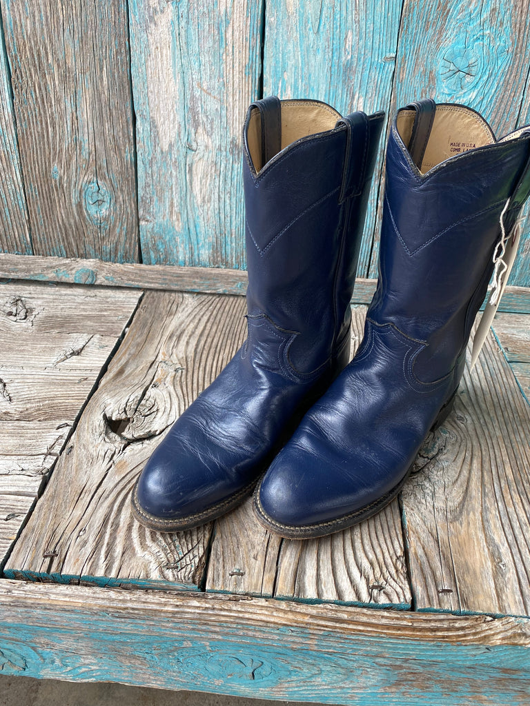 Vintage Justin Navy Roper Boots Vintage Justin Navy Roper Boots