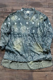 Sunburst Top Vintage Wash Bandana Print Blue